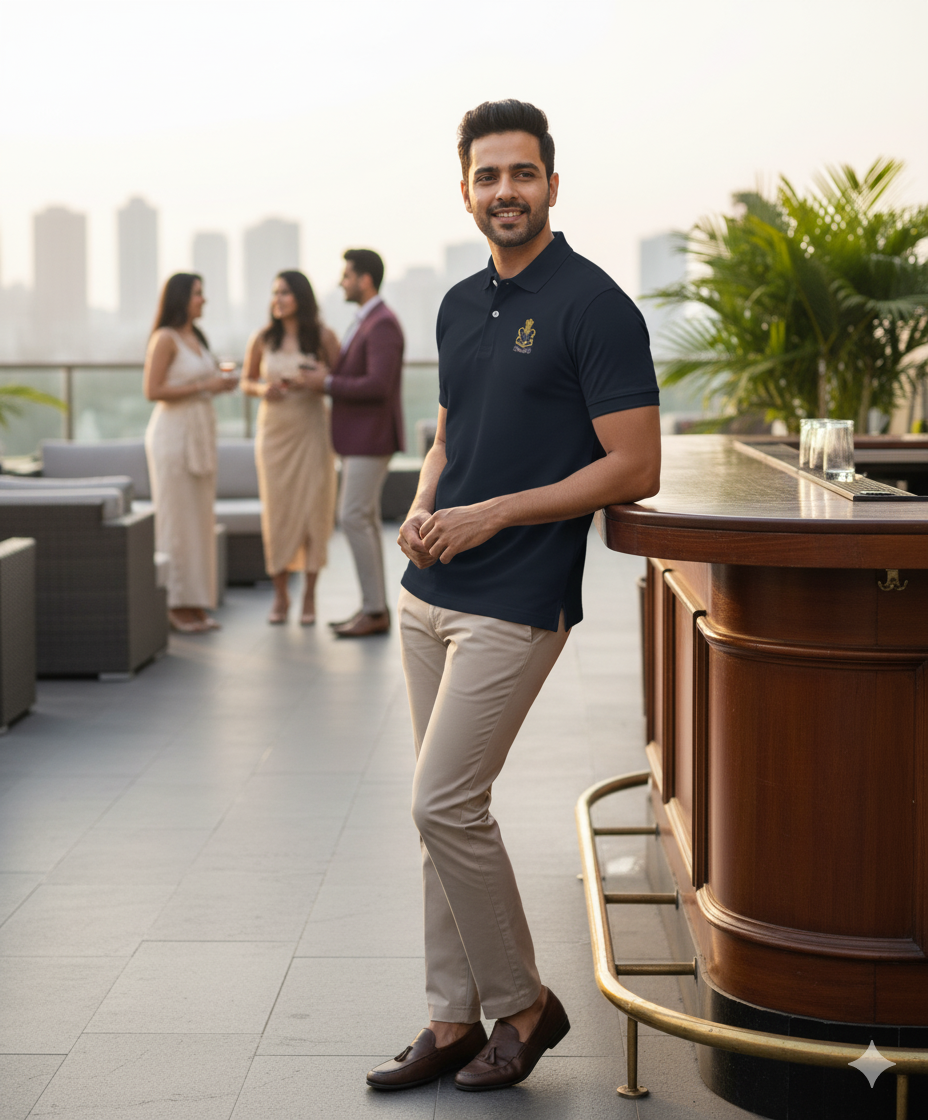 Indian Navy crest polo shirt in white – patriotic naval apparel gift for navy veterans | Indipeepal
