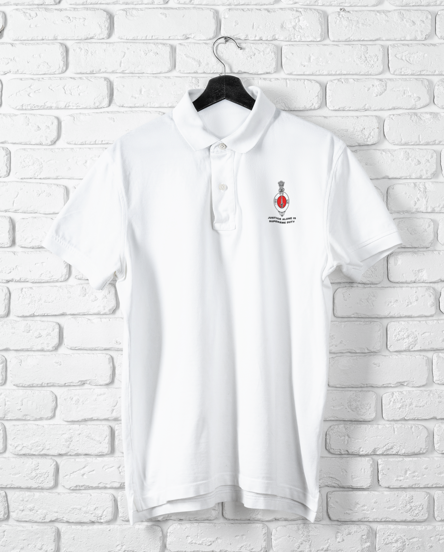 JAG Branch polo shirt in white – Judge Advocate General Indian Army unisex polo t-shirt | Indipeepal