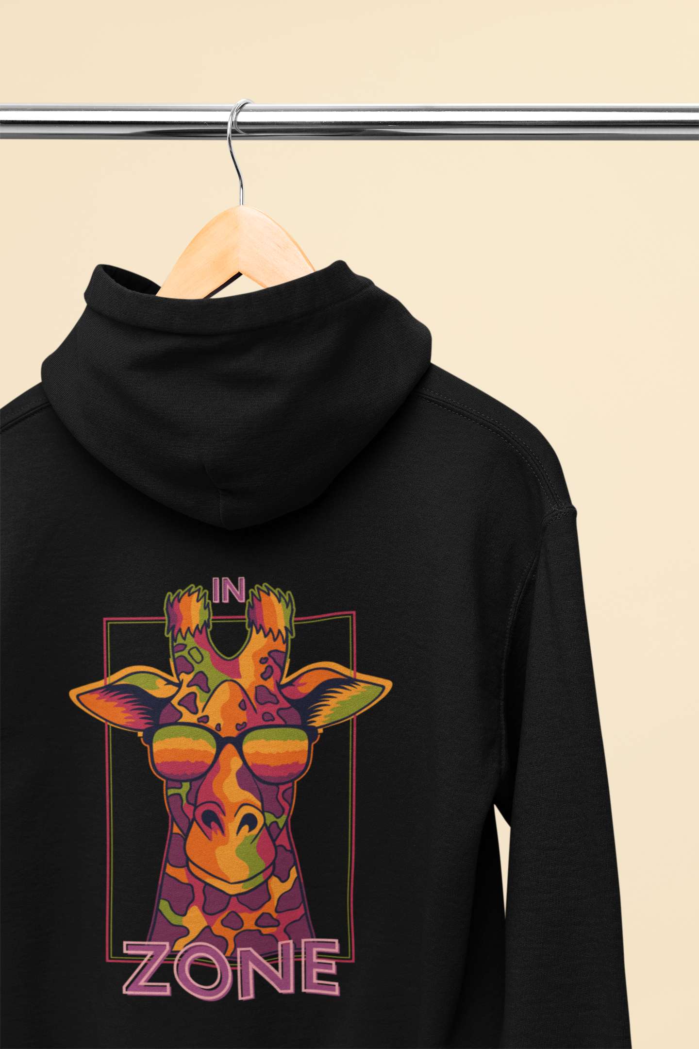In Zone black unisex quirky hoodie sweatshirt – college wear by Indipeepal