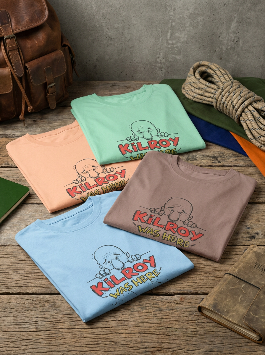 Kilroy Was Here AFMC quirky t-shirt in mint – funny gift for army doctors and medical corps alumni | Indipeepal