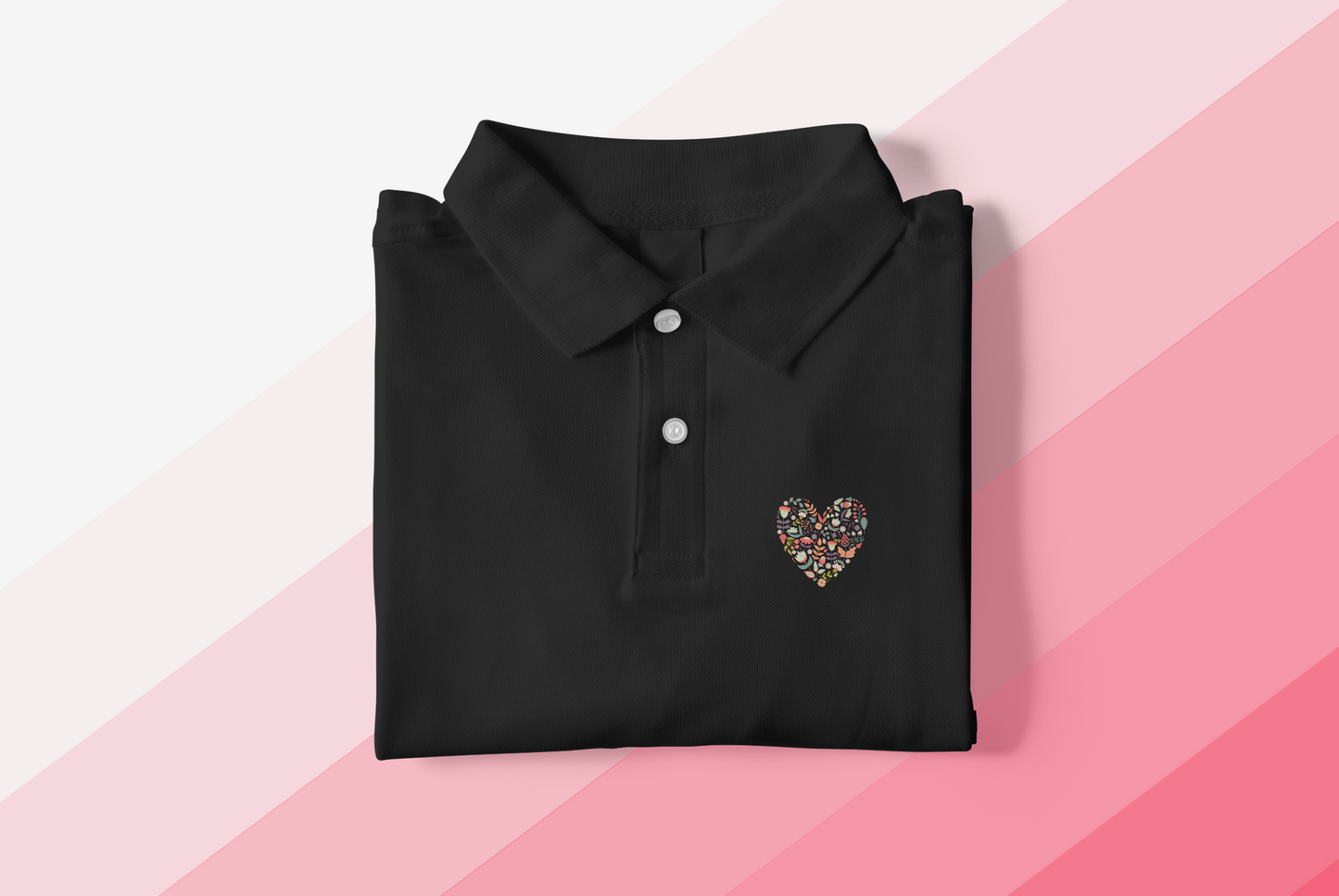 Heart Polo Neck T shirt