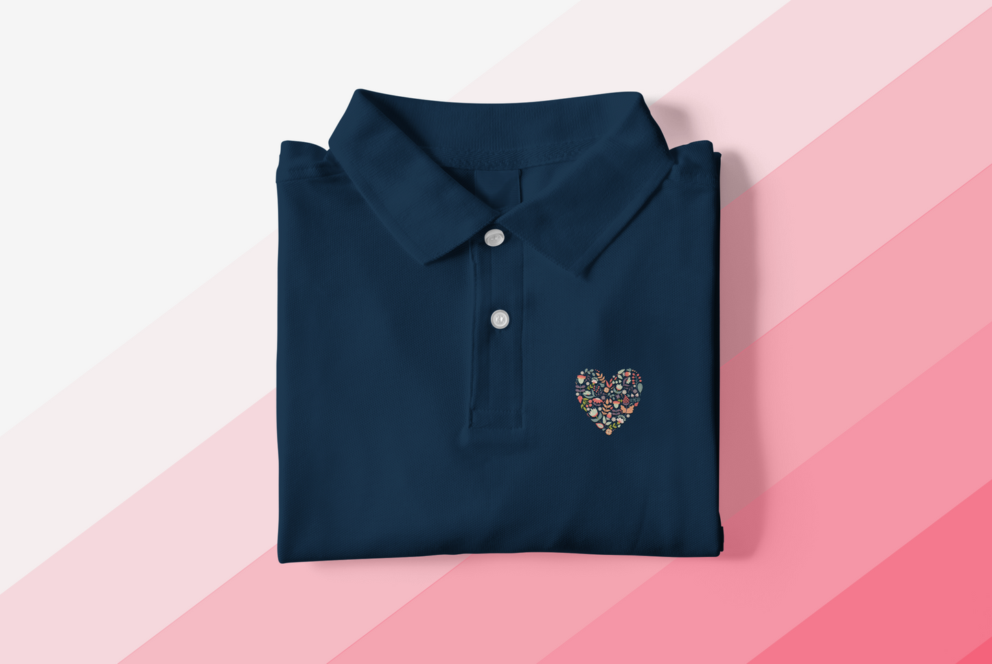 Heart Polo Neck T shirt