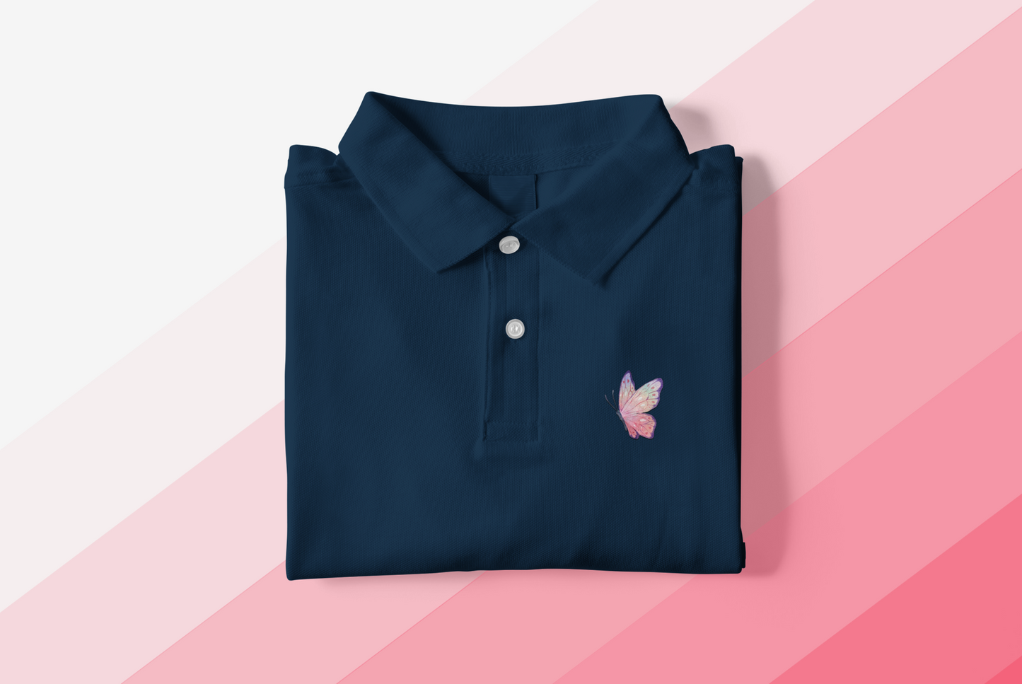 Butterfly logo Polo Neck T shirt