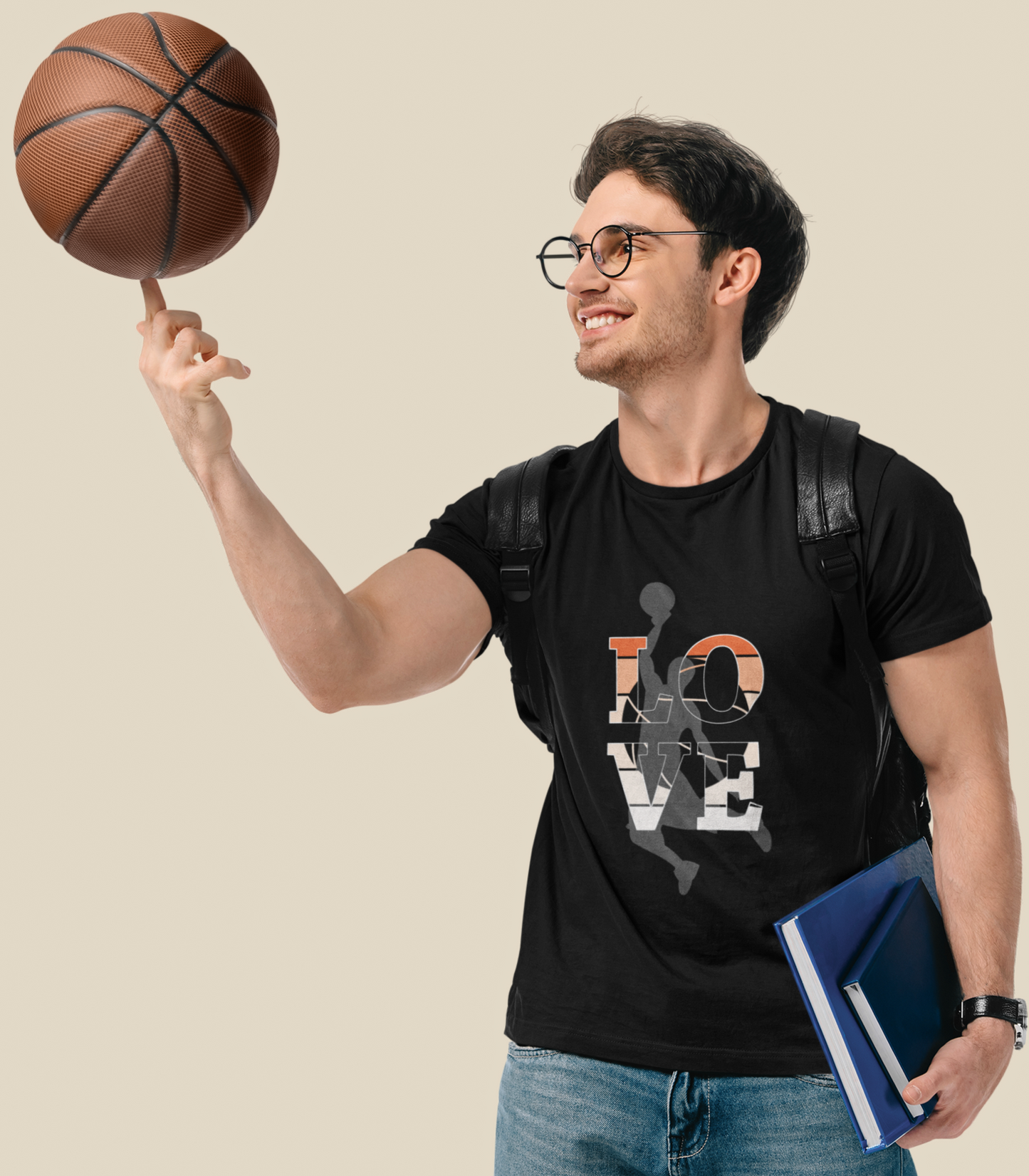 Love Basketball black unisex round neck t-shirt – sports casual tee | Indipeepal