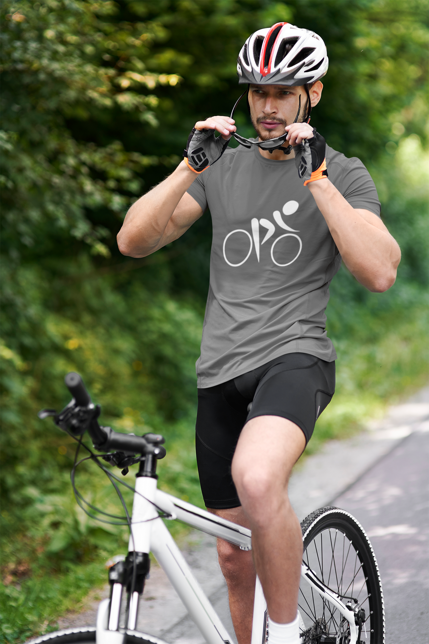 Bike On Cotton T Shirt