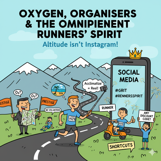 Runners gathered at a marathon event — running community opinions, race day banter and camaraderie in India