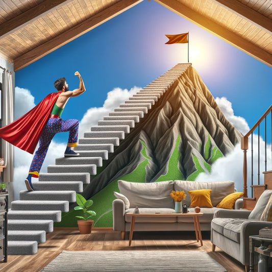 Person climbing stairs at home for fitness — stair climbing workout guide for Indian runners