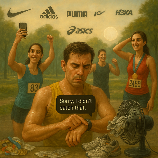 Runners chatting about running shoes and tech gadgets — Frunners banter on gear, Siri and Indian running culture