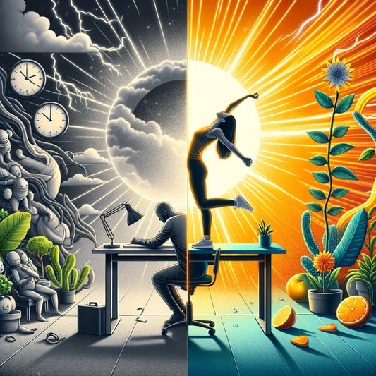 Person breaking free from sitting at a desk — dangers of sedentary lifestyle and how to stay active at work India