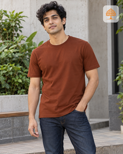 The Autumn Stack – Copper + Brick Red + Mustard Yellow | Round Neck Bundle | Save ₹348