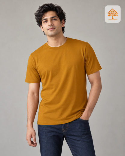 The Autumn Stack – Copper + Brick Red + Mustard Yellow | Round Neck Bundle | Save ₹348