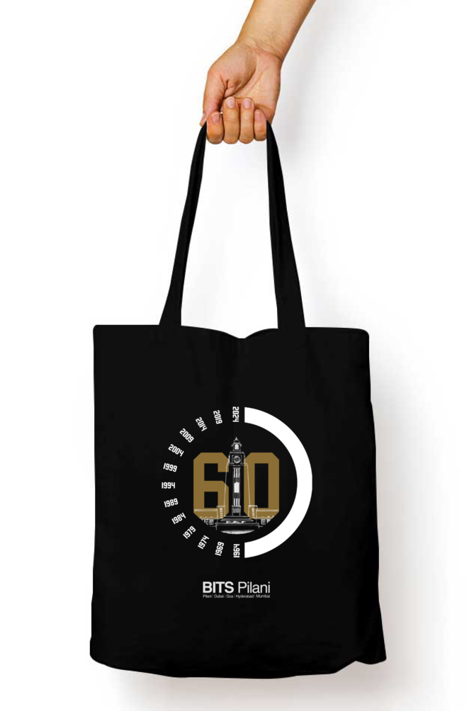 BITS Pilani Clock Tower Logo Tote Bag with Zipper