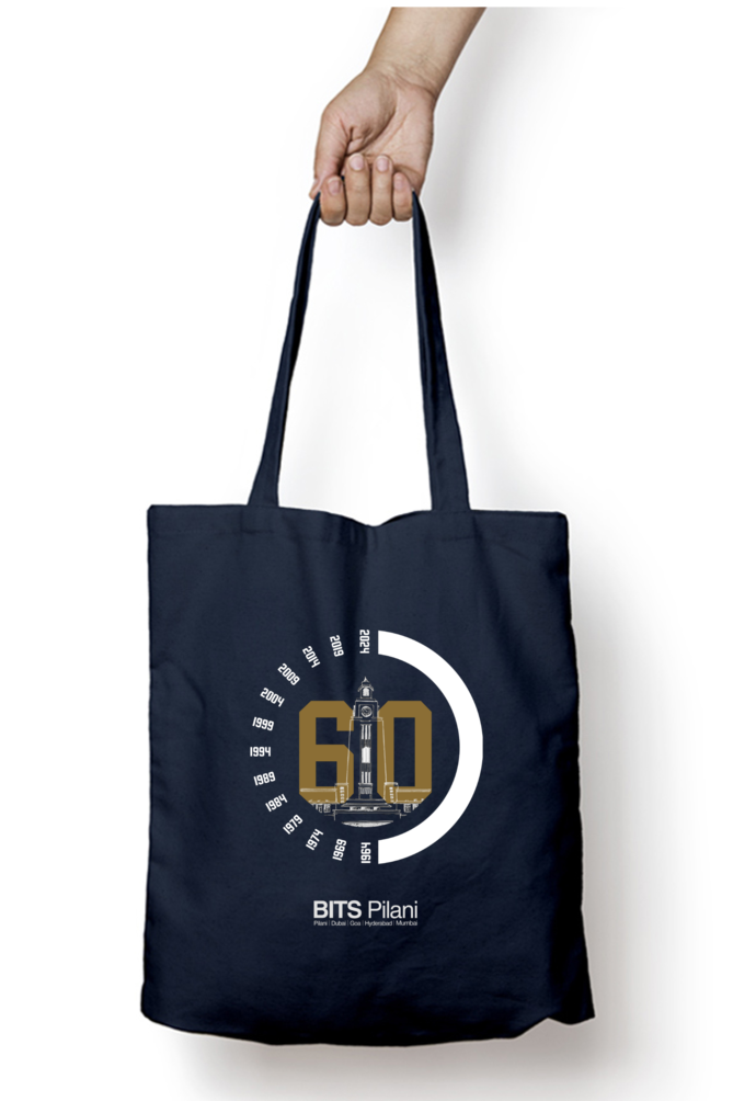 BITS Pilani Clock Tower Logo Tote Bag with Zipper