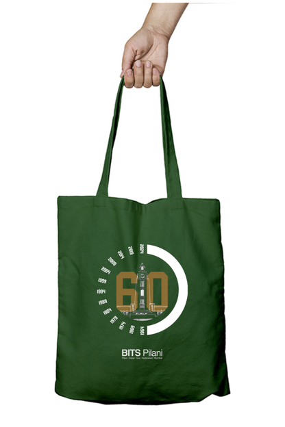 BITS Pilani Clock Tower Logo Tote Bag with Zipper