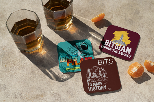 BITSian Legacy Coaster & Fridge Magnet Combo | Set of 3+1
