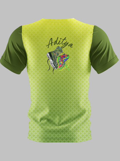 FRunners Dri Fit T Shirt Neon Yellow and Green