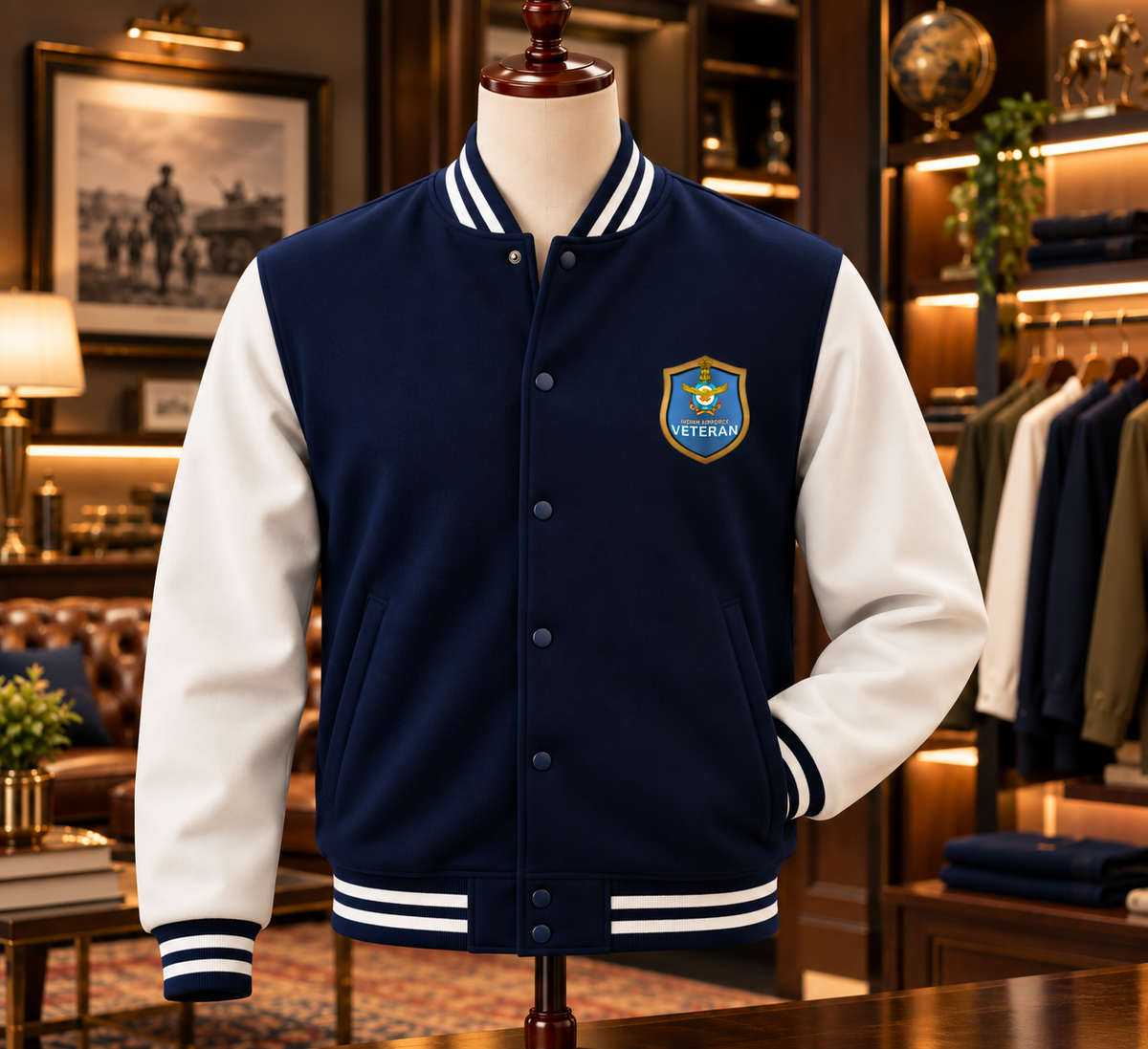 Indian Air Force Veteran Varsity Jacket – Honour the Service | Unisex | Indipeepal