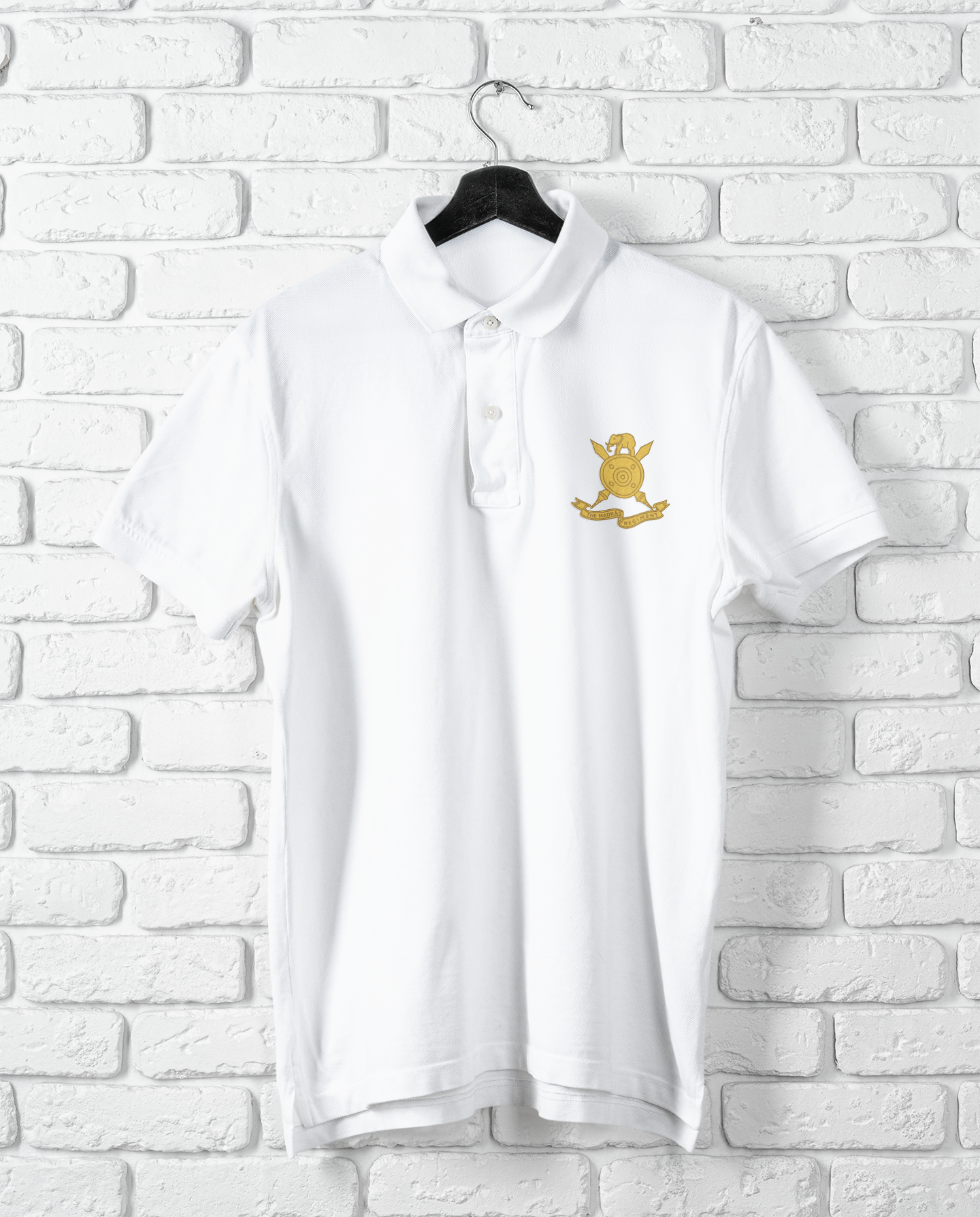 Madras Regiment crest polo shirt in white – Indian Army regiment pride gift | Indipeepal