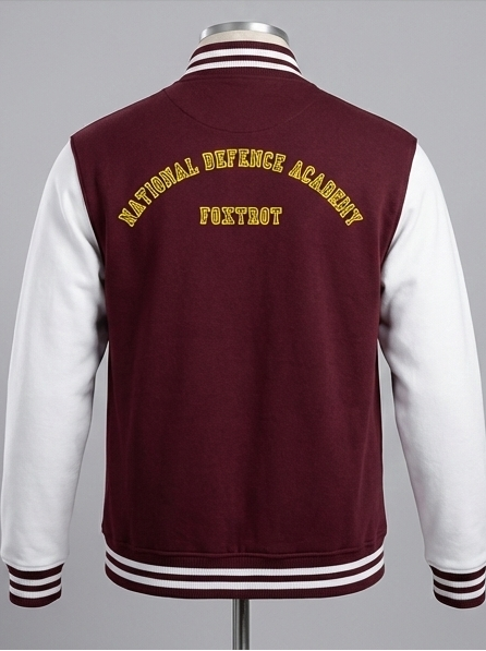 Foxtrot Squadron NDA Varsity Jacket – Embroidered Crest | National Defence Academy Alumni Gift | Indipeepal