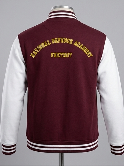 Foxtrot Squadron NDA Varsity Jacket – Embroidered Crest | National Defence Academy Alumni Gift | Indipeepal