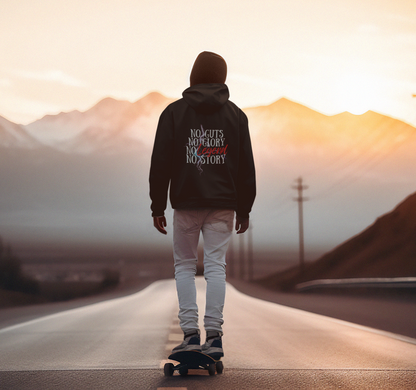 No Guts No Glory army inspired black hoodie – bold motivational sweatshirt for men | Indipeepal