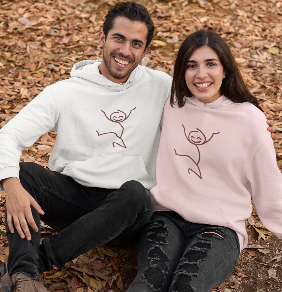 Happy Always white unisex hoodie – feel-good graphic sweatshirt by Indipeepal