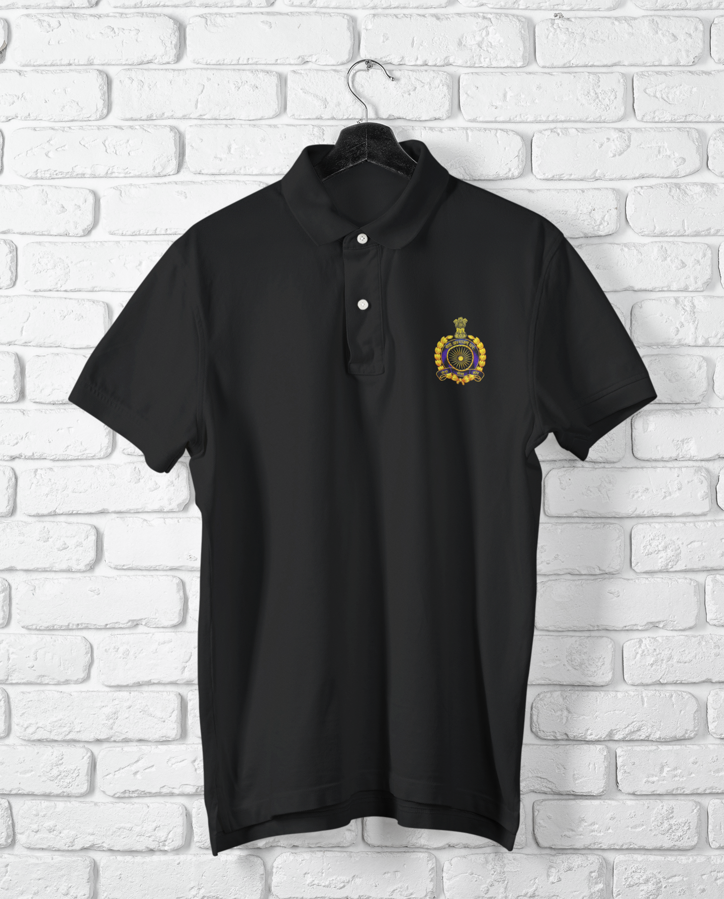 ASC Army Service Corps logo polo shirt in black – military regimental polo t-shirt | Indipeepal