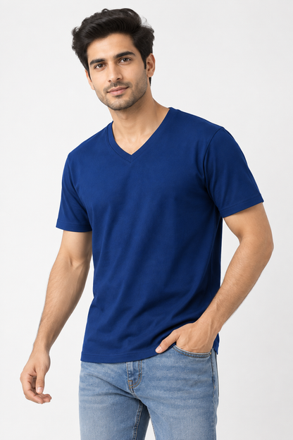 The Bold Stack – Red + Royal Blue | V-Neck Bundle | Save ₹199